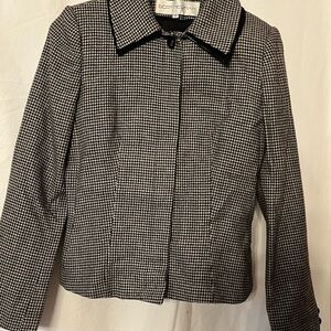 Chic Black and White Houndstooth Jacket & Matching Cape by Bert Newman
